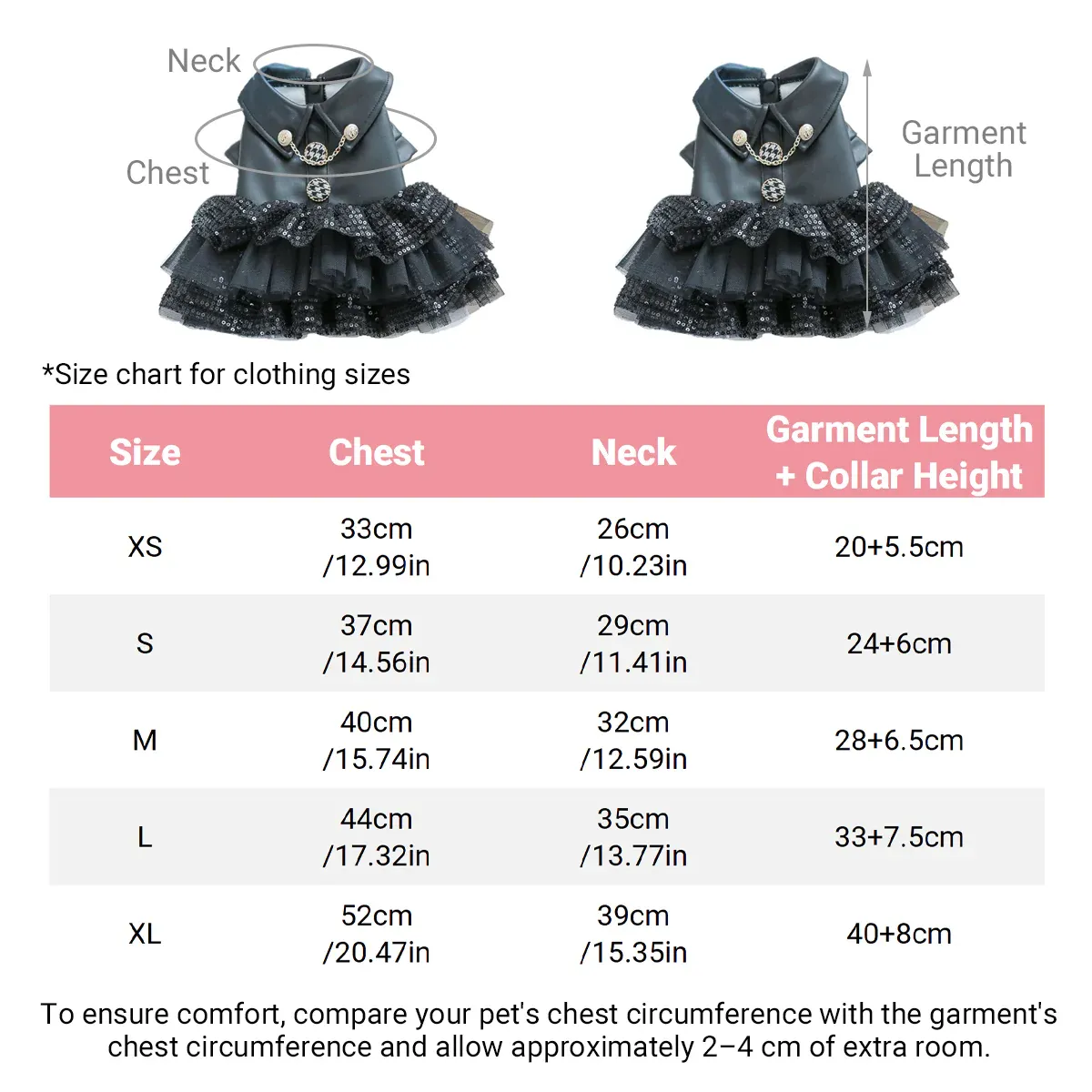 Autumn Winter Pet Dog Cat Dress Faux Leather Sequin Skirt Outfit for Small Dogs - L — image 3