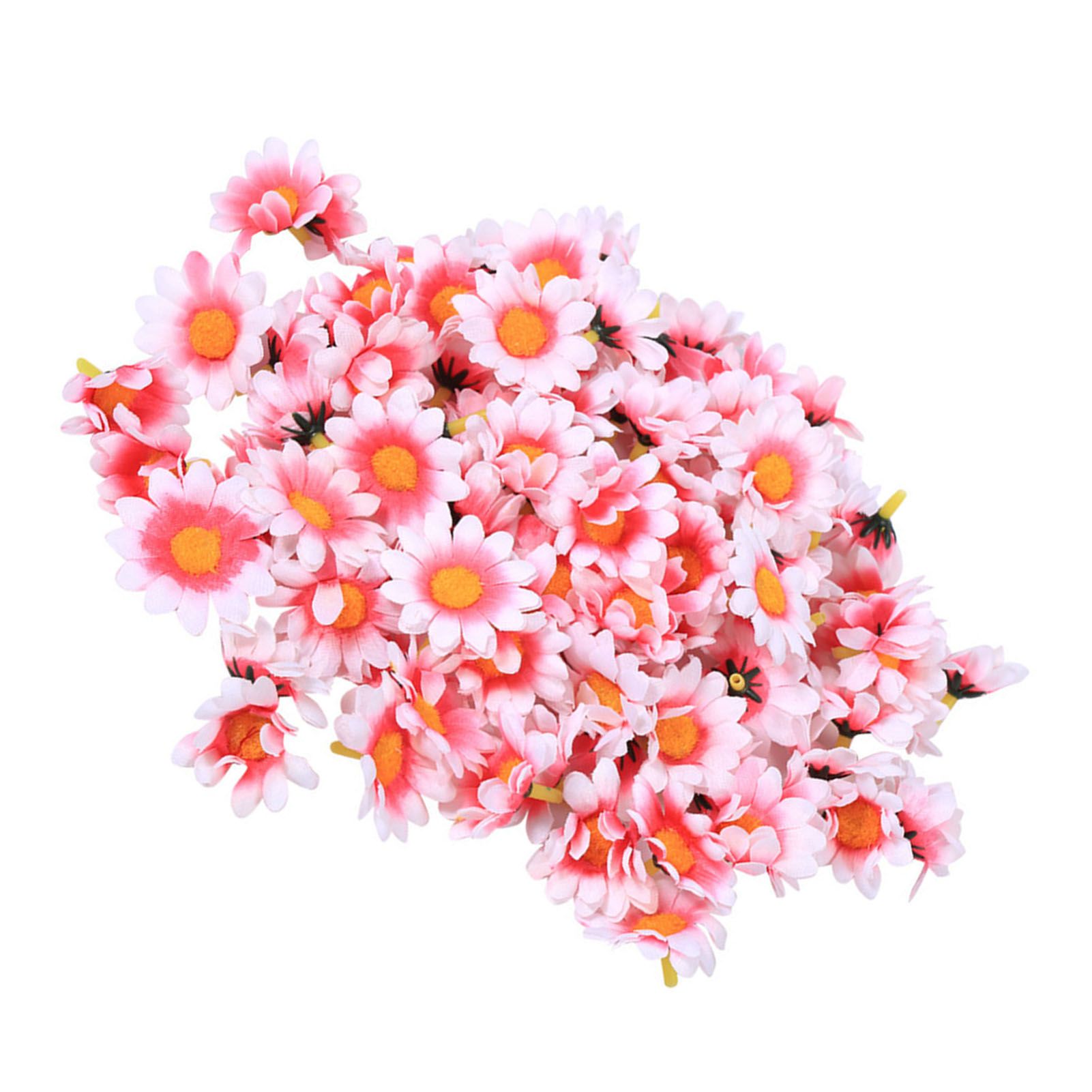 100pcs Artificial Little Daisy Lovely DIY Handcraft Silk Little Daisy for Offices Weddings Pink White — image 4