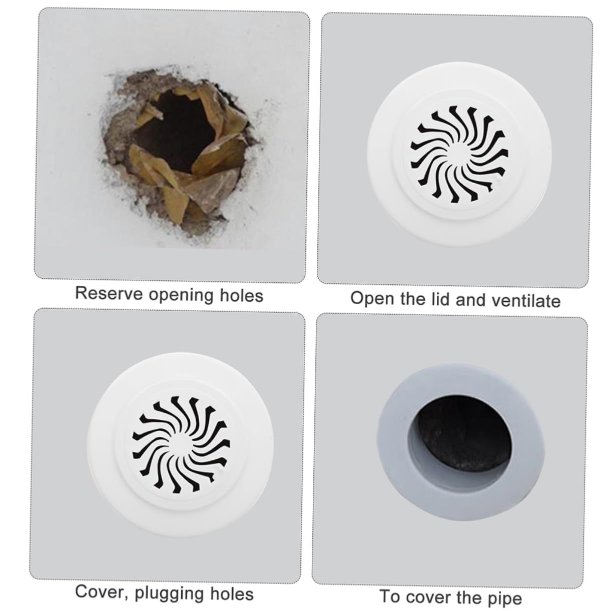 4pcs Blockages Wardrobe Vent Hole Cover Air Hole Cover Vent Hole Round Cover Wall Hole Plug Cover Air Conditioner Hole Cover — image 4