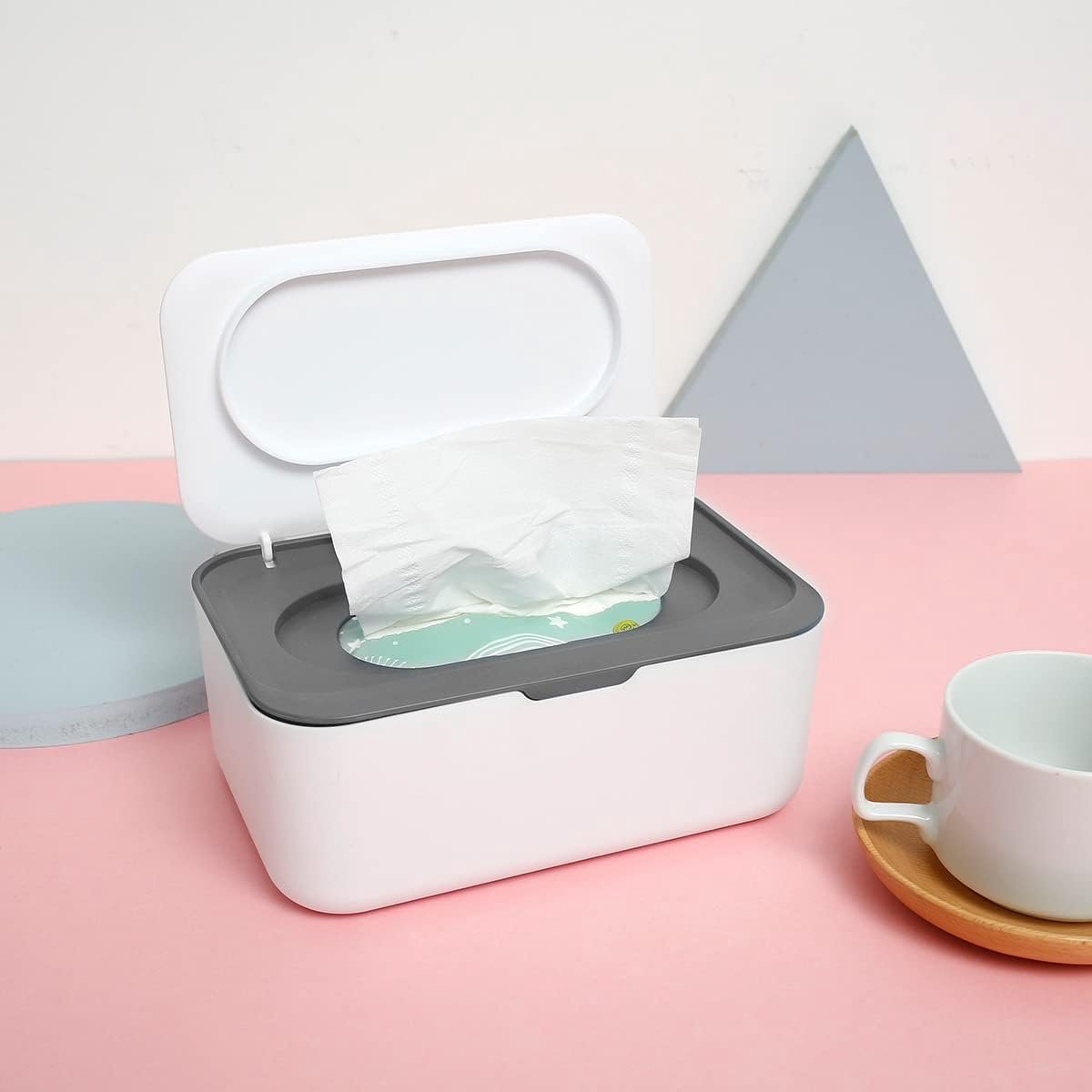 Tissue box - 19*13*7.8cm - Dispenser box for wet wipes - Baby wipes box - mask storage box - toilet wipes box - box with lid for dry tissues - keep wipes fresh โ image 2