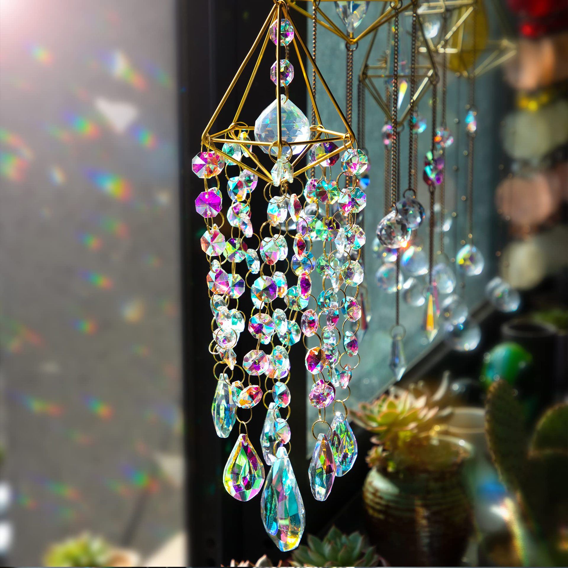Rainbow Manufacturing for Window Hanging, Rainbow Maker Indoor Window Glass Wind Chimes Home Garden Decor, Purple — image 3