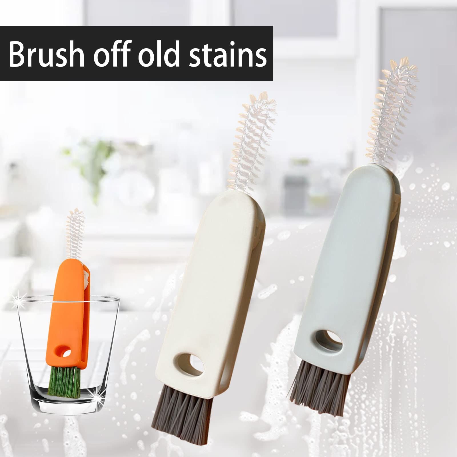 3 PCS 3 in 1 Tiny Bottle Cup Lid Detail Brush Straw Cleaner Tools Water Bottle Cleaning Crevice Brush for Bottles Carrot Clean — image 5