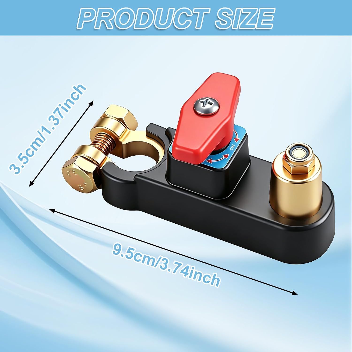12V-24V Car Battery Cut-Off Switch, Adjustable Pure Copper Power Disconnect Breaker for Cars, Trucks, Boats and RVs — image 2