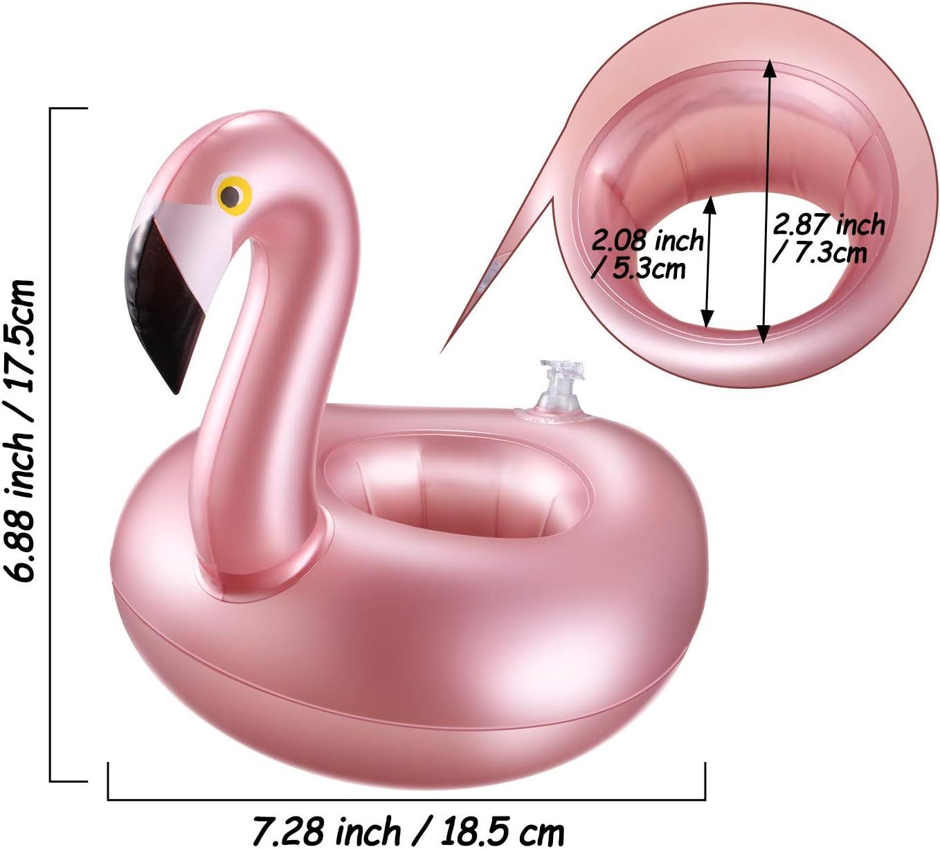 12 Pcs Inlatable Drink Holder lamingo Drink loats Reusable Inlatable Cute Animal Cup Coasters Pool Cup Holders or Summer Swimming Party — image 2