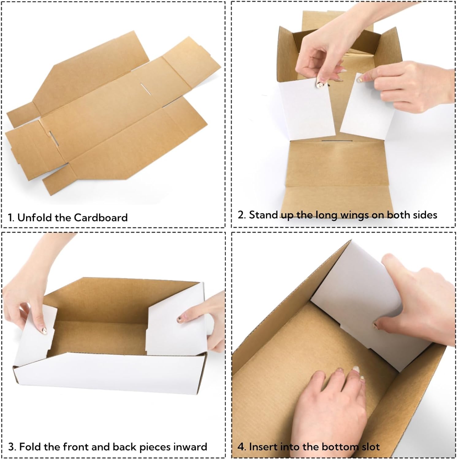35 Pack Cardboard Storage Bins, 12" x 6" 4.5" Corrugated Open Top Box, White Pantry Shelf Organizer Bins for Parts Snacks, Ideal Garage Warehouse Home Packing โ image 4