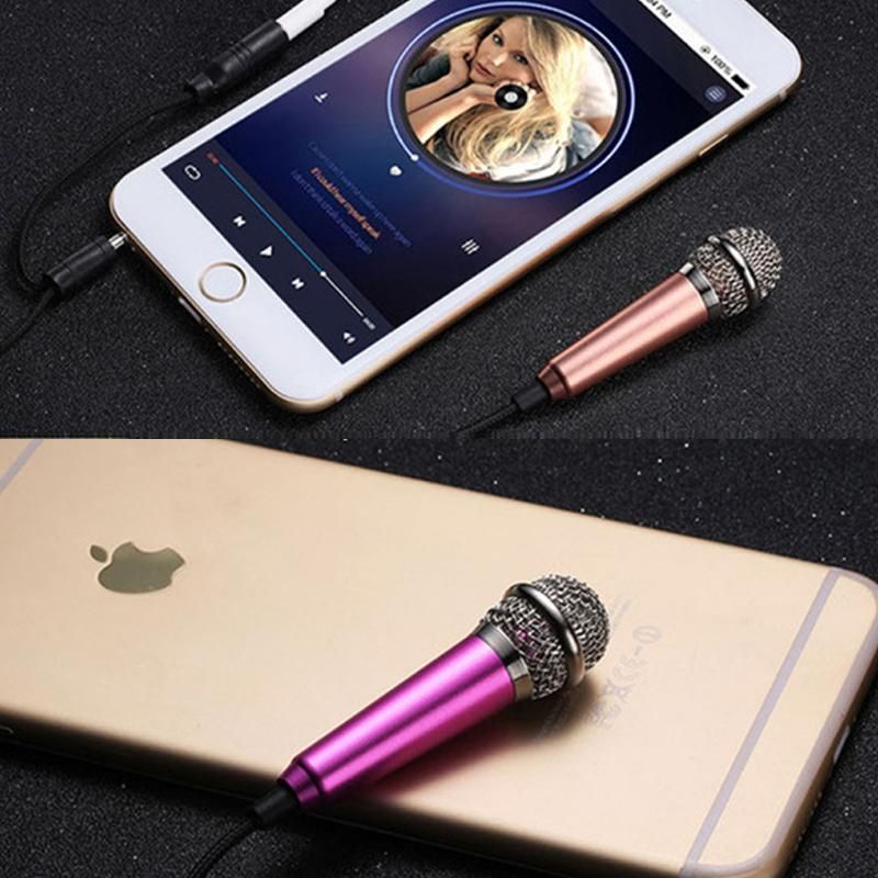 Mini Microphone Portable Vocal Instrument Mic for Mobile Phone Laptop Notebook - Rose Red — image 5