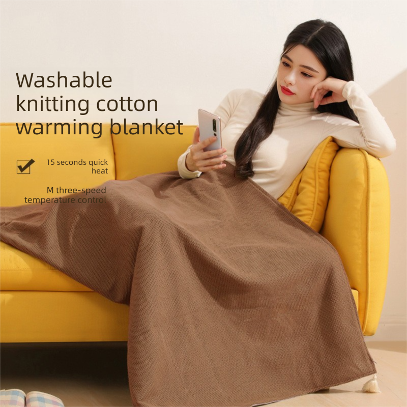 Green USB Heated Blanket Poncho - Rechargeable Electric Warming Shawl with Fast Heating and Multi Use Design โ image 2