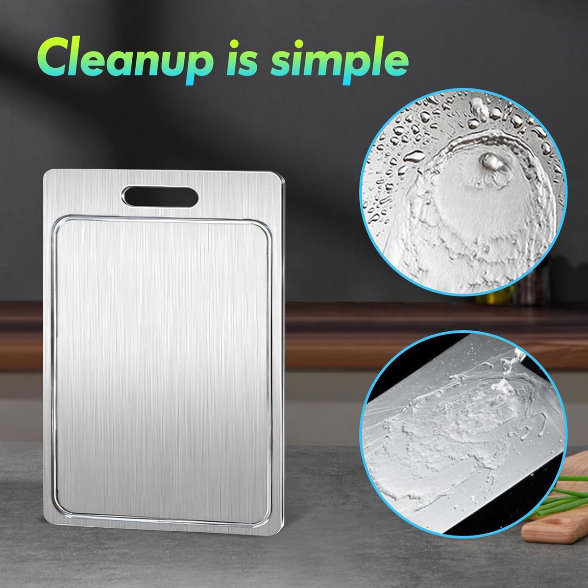 Kitchen cutting board - New grooved cutting board - Double-sided cutting board - Suitable for cutting meat, fruit, and vegetables (25.8 x 15 cm) — image 4