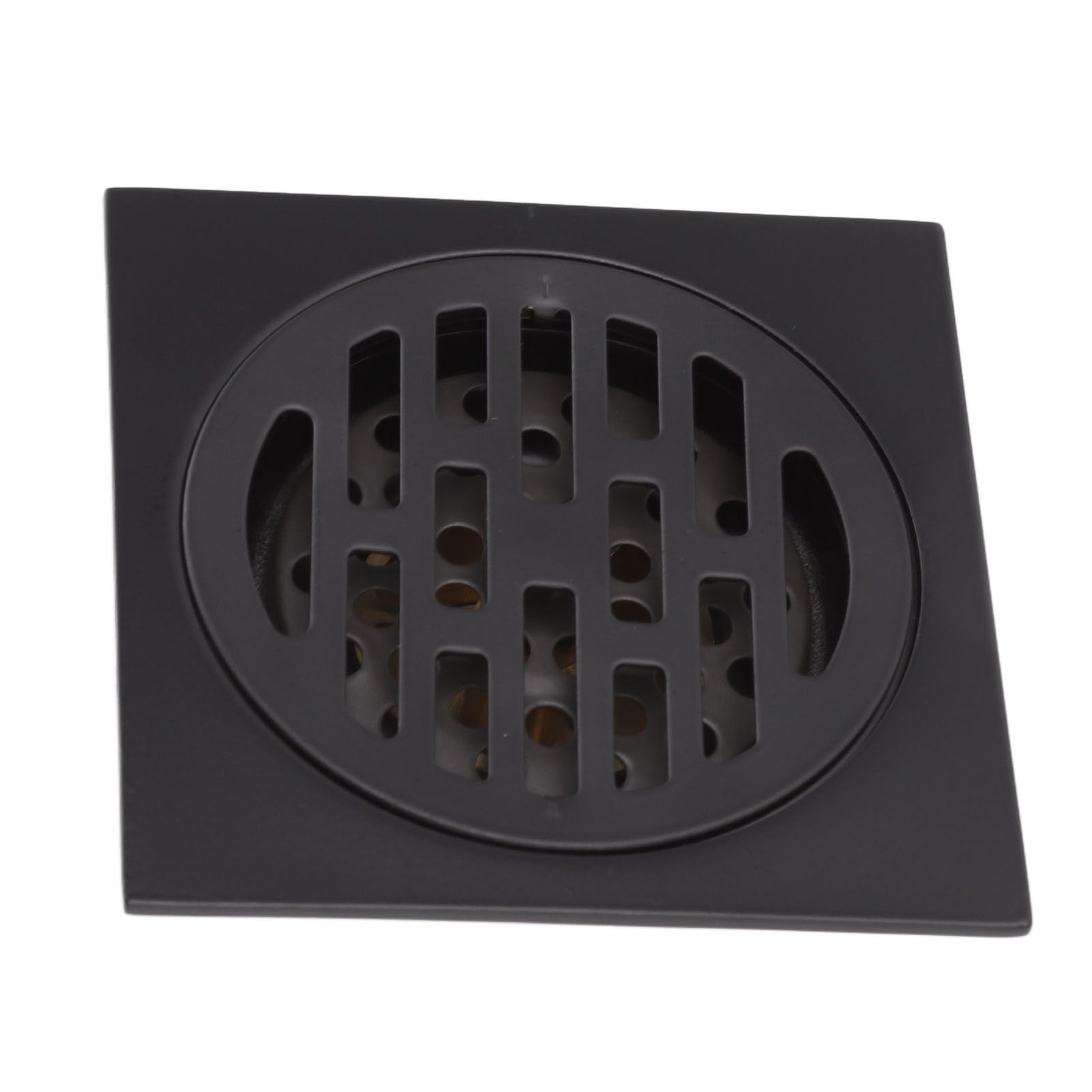 Floor Drain European Style Antique Stainless Steel and Copper Square Shower Grate for Balcony Kitchen Black — image 4