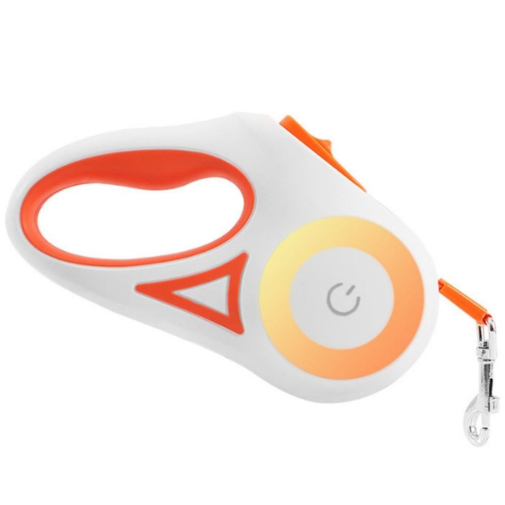 5M RGB Light Pet Leads Retractable Traction Rope Pet Cat Dog Leash Orange — image 2