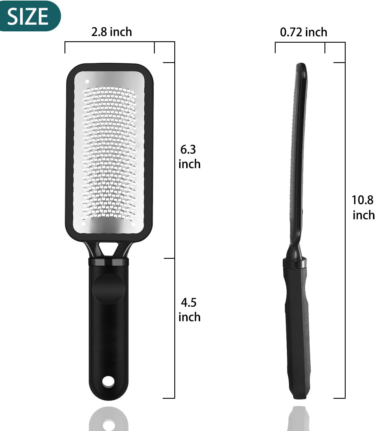 Foot Rasp Foot File, 2 Pcs Stainless Steel Pedicure Callus Remover for Feet, Professial Foot Care Tools for Pedicure to Removes Hard Skin Corns for Dry and Wet — image 6