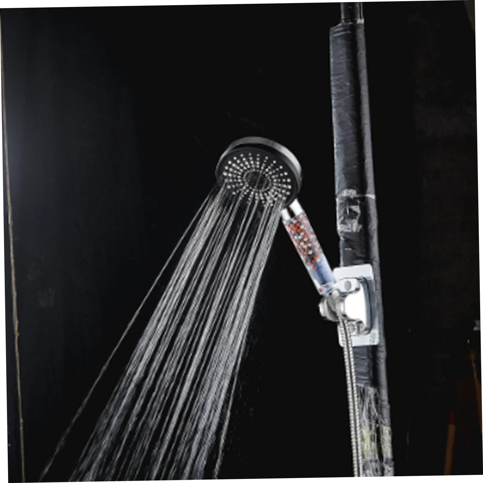 1PC Filter Shower Head High Pressure Water Softener Shower Head 5 Modes Universal Detachable Purifying Shower Head with Black — image 2