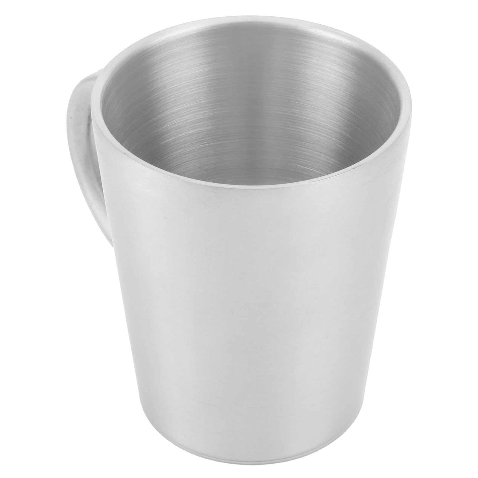 300ml Portable Mug 304 Stainless Steel Double Walled Insulated Coffee Beer Cup with HandleMatte Silver — image 3