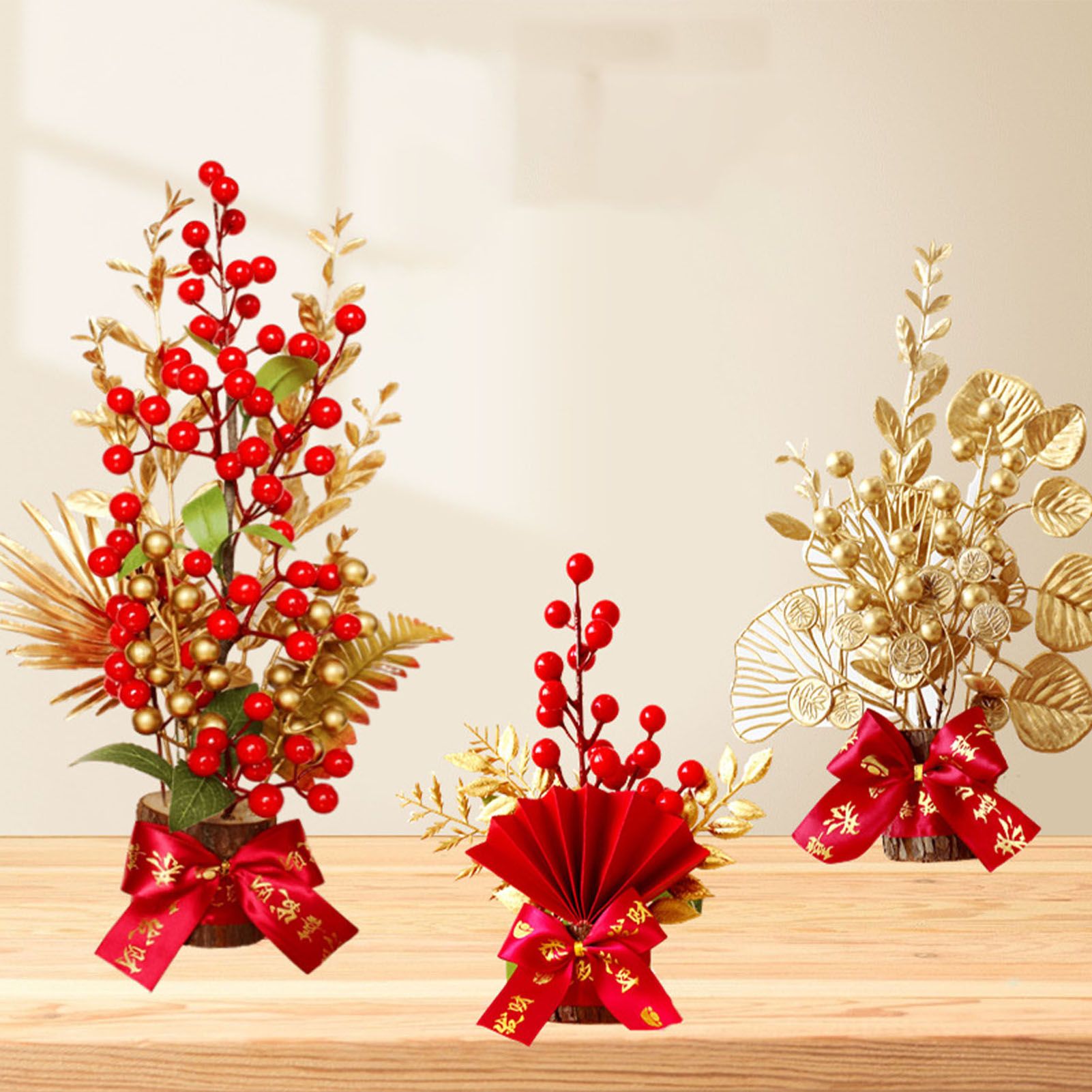 Table Lucky Tree Decoration Lifelike Exquisite Fortune Tree Ornament with Hangtag for Spring Festival Housewarming Small B — image 6