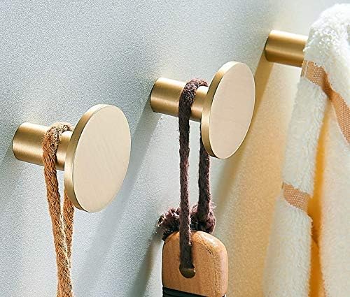 Set of 4 wall hooks in brushed brass, towel hooks in gold — image 5