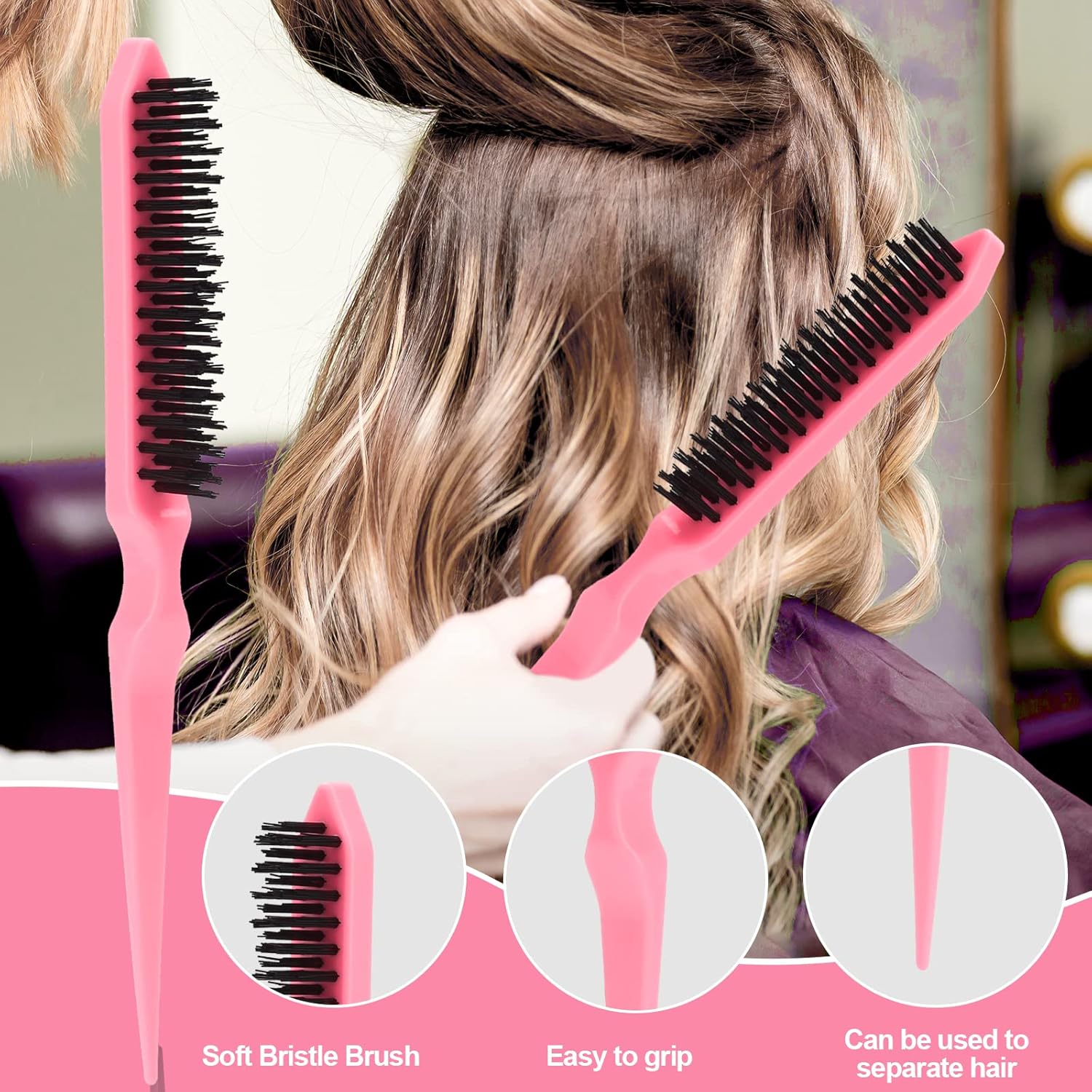 Crochet Hooks for Hair with 2pcs Crochet Needle, 1pcs Edge Brush, 1pcs Bristle Hair Brush, 1pcs Rat Tail Comb, 3pcs Gator Clips Crochet Needle for Passion โ image 5