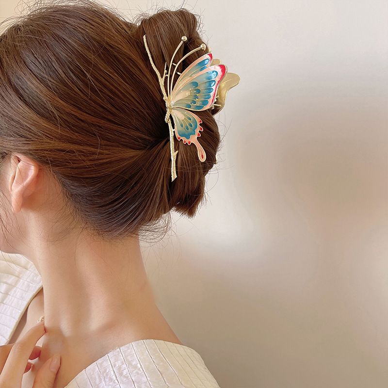 Large Non-Slip Strong Metal Butterfly Hair Clips Sparkly Hold Hair Jaw Clips Cute Hair Claws Big Butterfly — image 4