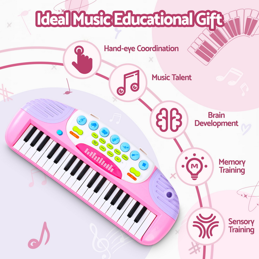 Keezi Kids Piano Keyboard 37 Keys Electronic Musical Instrument Set w/ Stool Microphone โ image 4