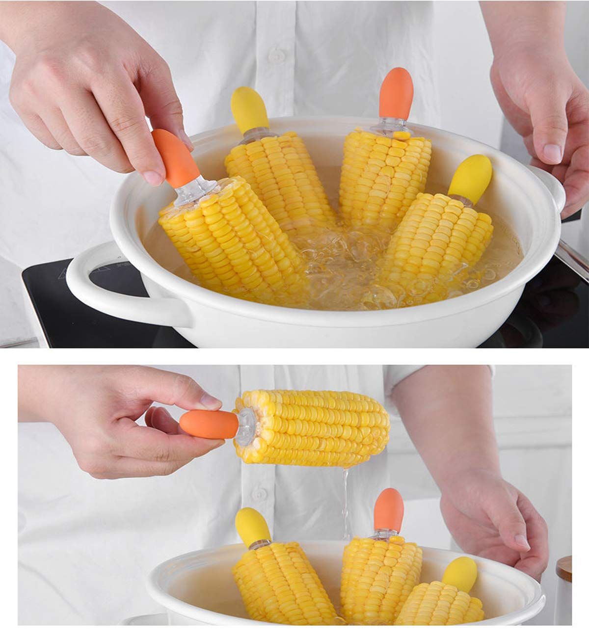 Stainless Steel Corn Holders - Corn on The Skewers for BBQ Twin Prong Sweetcorn Holders Home Cooking Fork,8 Pack — image 4