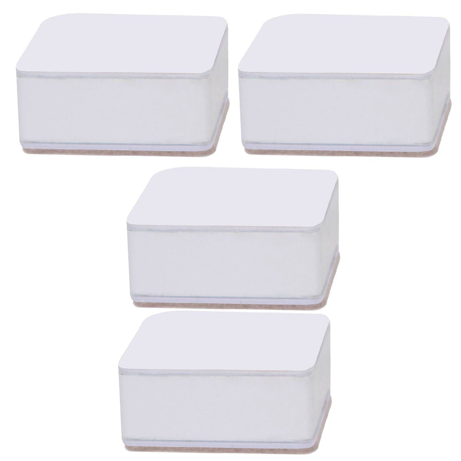 Carbon Steel Furniture Risers Self Adhesive Furniture Lift Anti Slip Low Noise Bed Lifter with Felt Pad for Sofa Couch White โ image 3