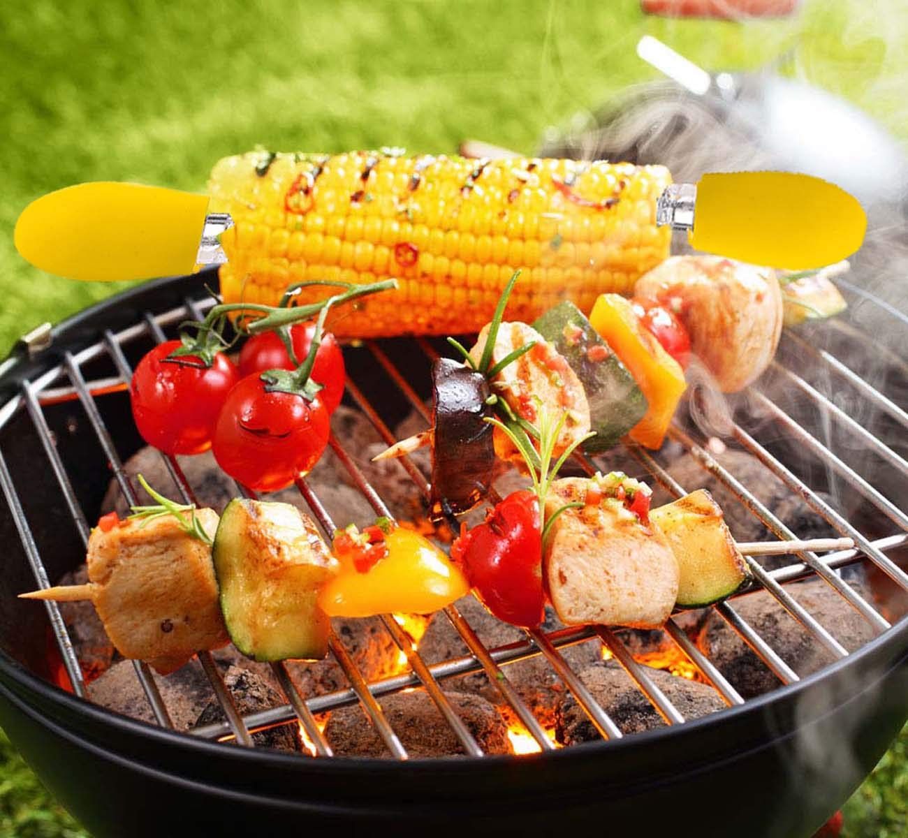 Stainless Steel Corn Holders - Corn on The Skewers for BBQ Twin Prong Sweetcorn Holders Home Cooking Fork,8 Pack — image 5