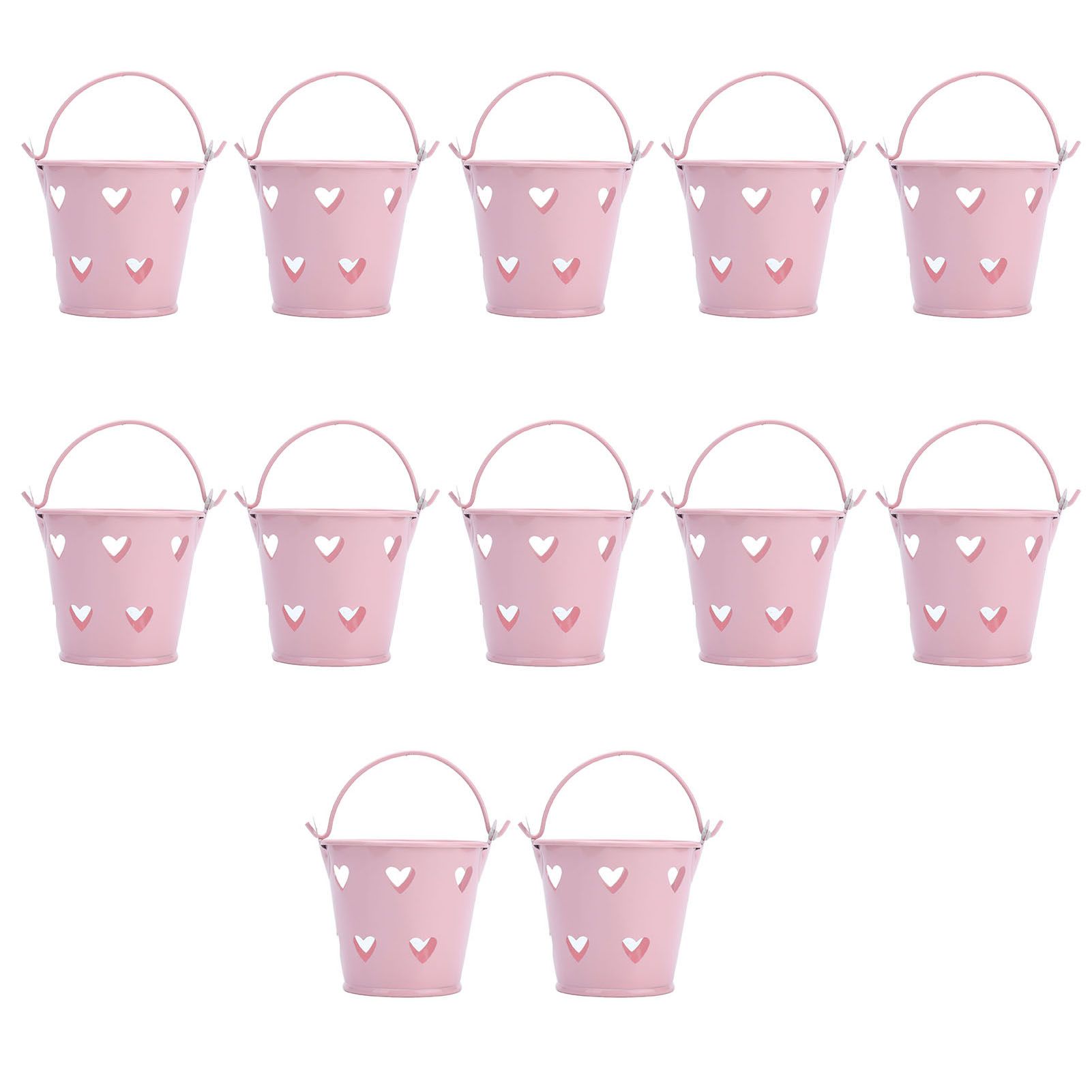 12pcs Mini Metal Bucket Hollow Heart Shaped Bucket with Handle for Candies Outdoor Flower Cosmetics โ image 3