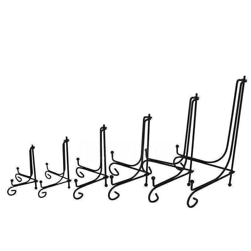 Plate Stands Iron Display Easel Photo Picture Bowl Dish Book Holder Frame Black - 7 Inch — image 3