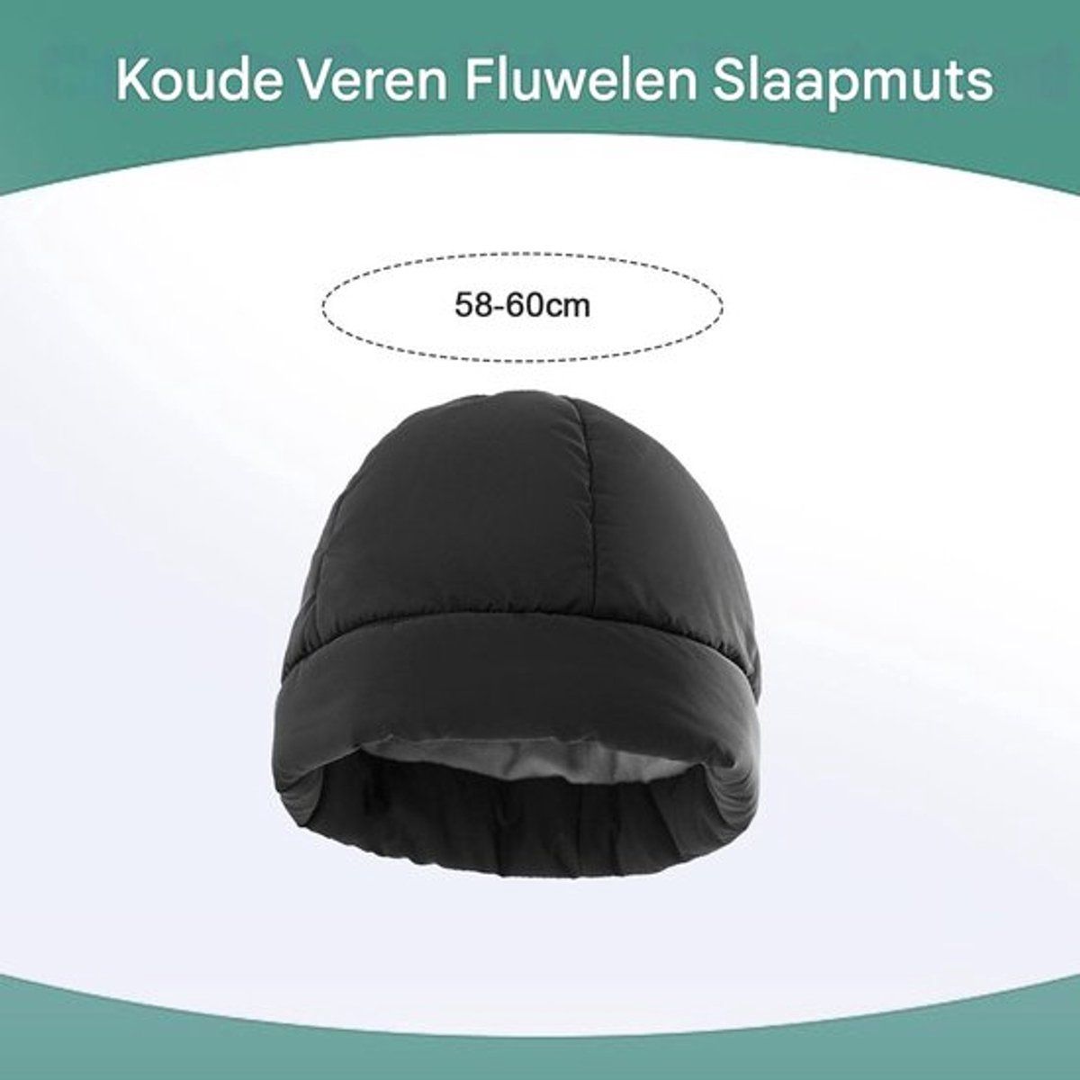 Men's Beanie, Winter Hat Bike Helmet Warm Thin, Warm Winter Hat, Thermal Hat, Scooter and Motorcycle Riding, 58-60cm, Black β image 5