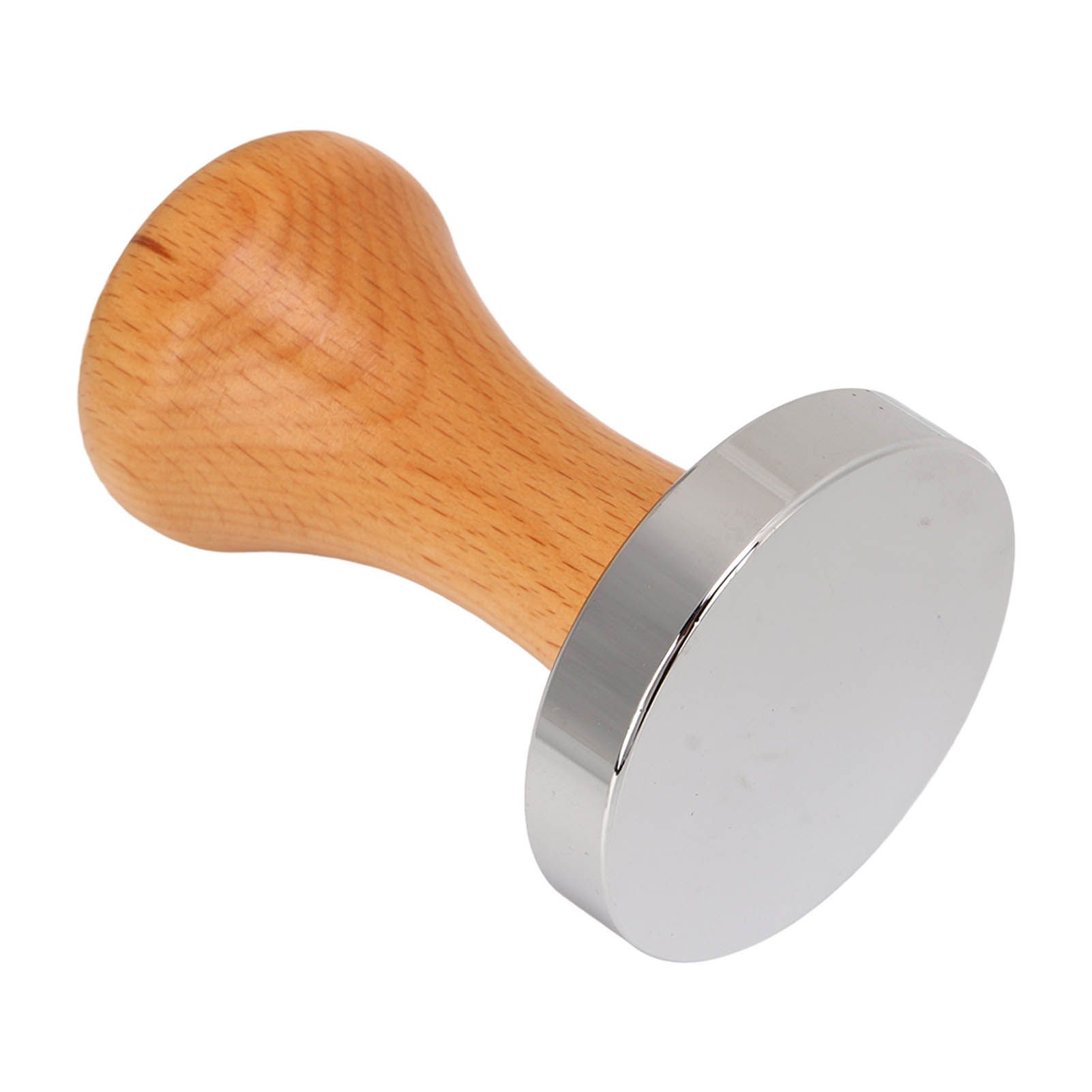 Coffee Tamper Stainless Steel Flat Bottom Tamping Tool Coffee Hand Tamper with Wooden Handle 58mm/2.3in — image 4