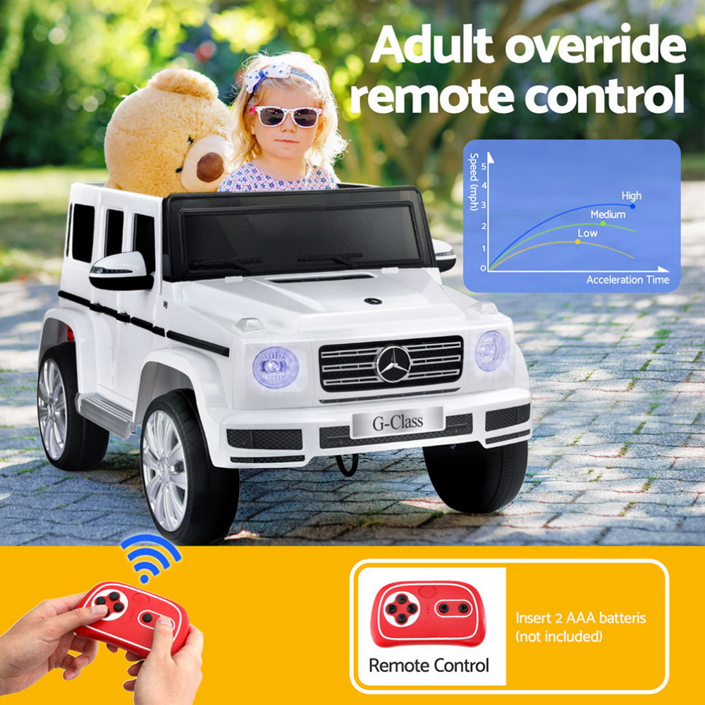 Kids Ride On Car Licensed G500 Electric Toys Horn Remote 12V White โ image 6