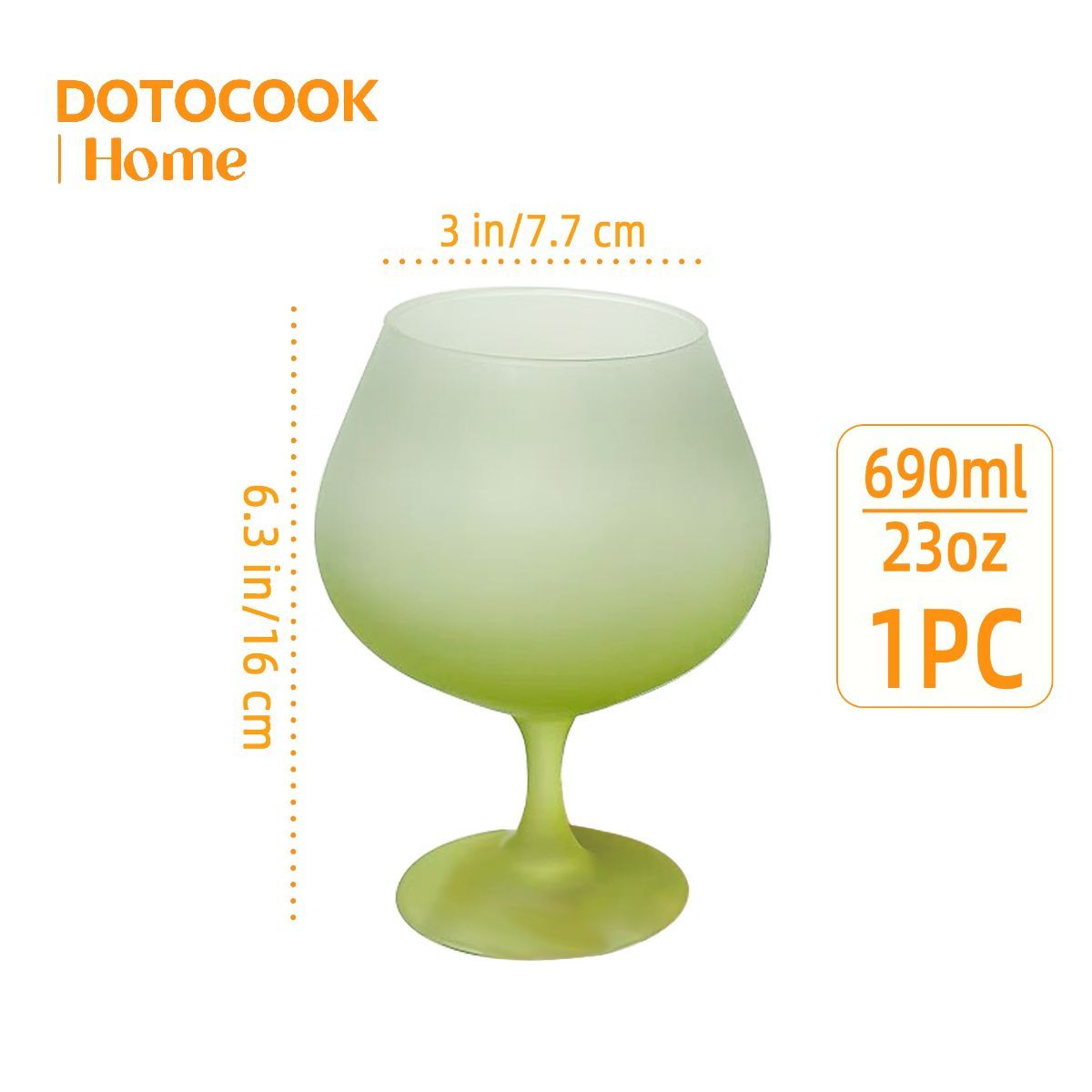 gradient frosted glass goblets, French stemware wine glasses, elegant juice cups Australia, designer drinkware home, stylish glassware gifts - Green - Size โ image 4