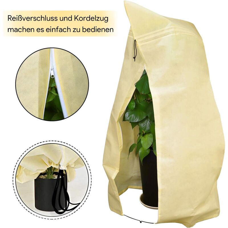 Plant Cover, Adjustable Plant Protection Cover With Zipper Drawstring, Reusable Frost-Proof Plant Protection Bag, 180 X — image 3