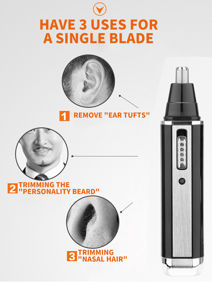 4-in-1 Portable Electric Grooming Kit for Men with Nose / Beard / Body Hair & Hair Clipper Heads - Quiet & USB Rechargeable, Waterproof Stainless Steel Blades — image 2
