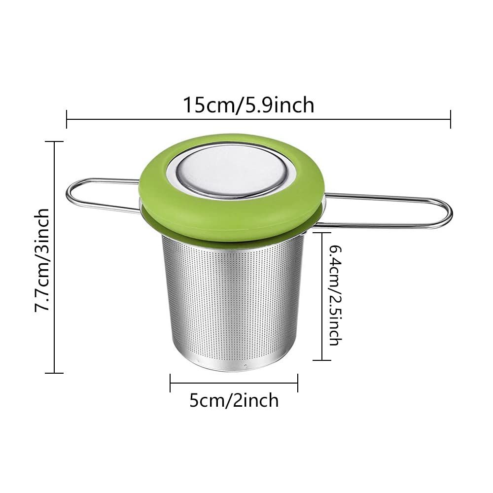 Tea Infuser, Stainless Steel Tea Strainer Folding Handle Tea Filter For Loose Tea Superior Brewing And Coffee (Green) โ image 2