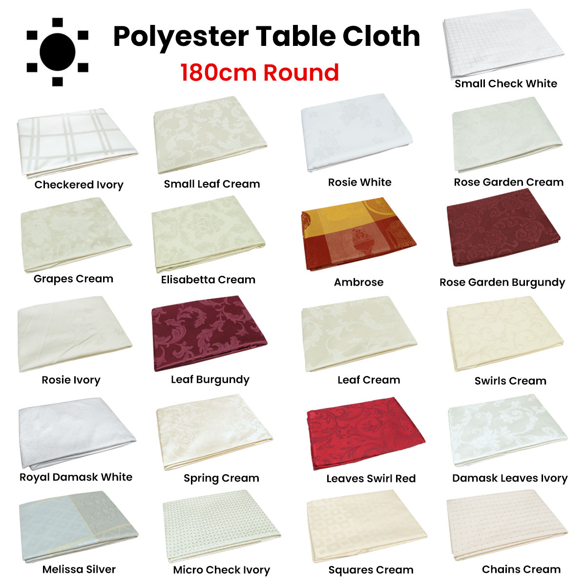 Damask Jacquard Polyester Tablecloth 180cm Round Grapes Cream โ image 2