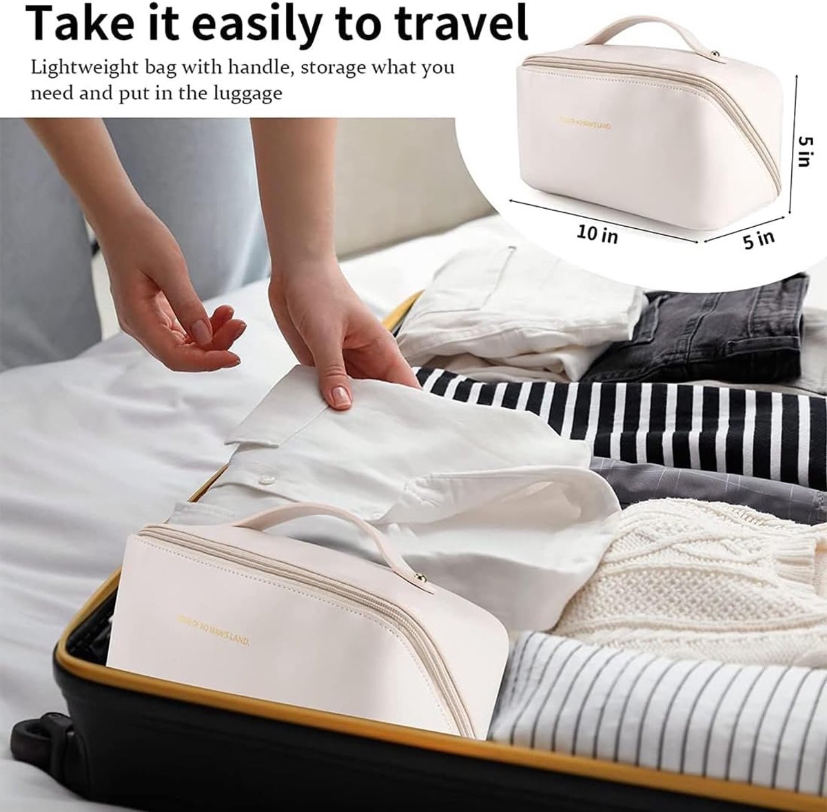 Toiletry Bag - Women's Toiletry Bag - Toiletry Bags - Travel Makeup Bag with Handle - Beauty Cases - Waterproof PU Makeup Bag - Cosmetics Bag - Small Makeup — image 5