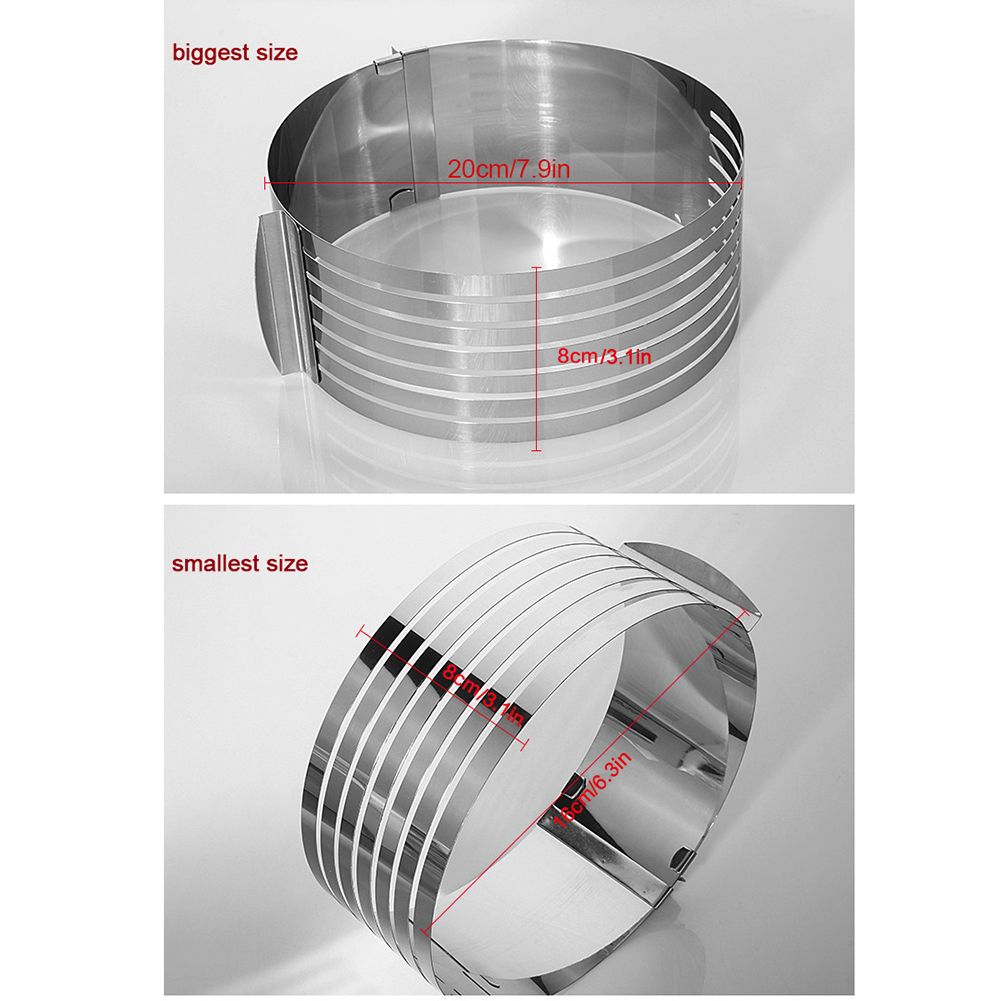 16-20cm Stainless Steel Adjustable Cake Ring Telescopic Cake Cutter Kit Mousse Mould Slicing DIY Bakeware Tool — image 6