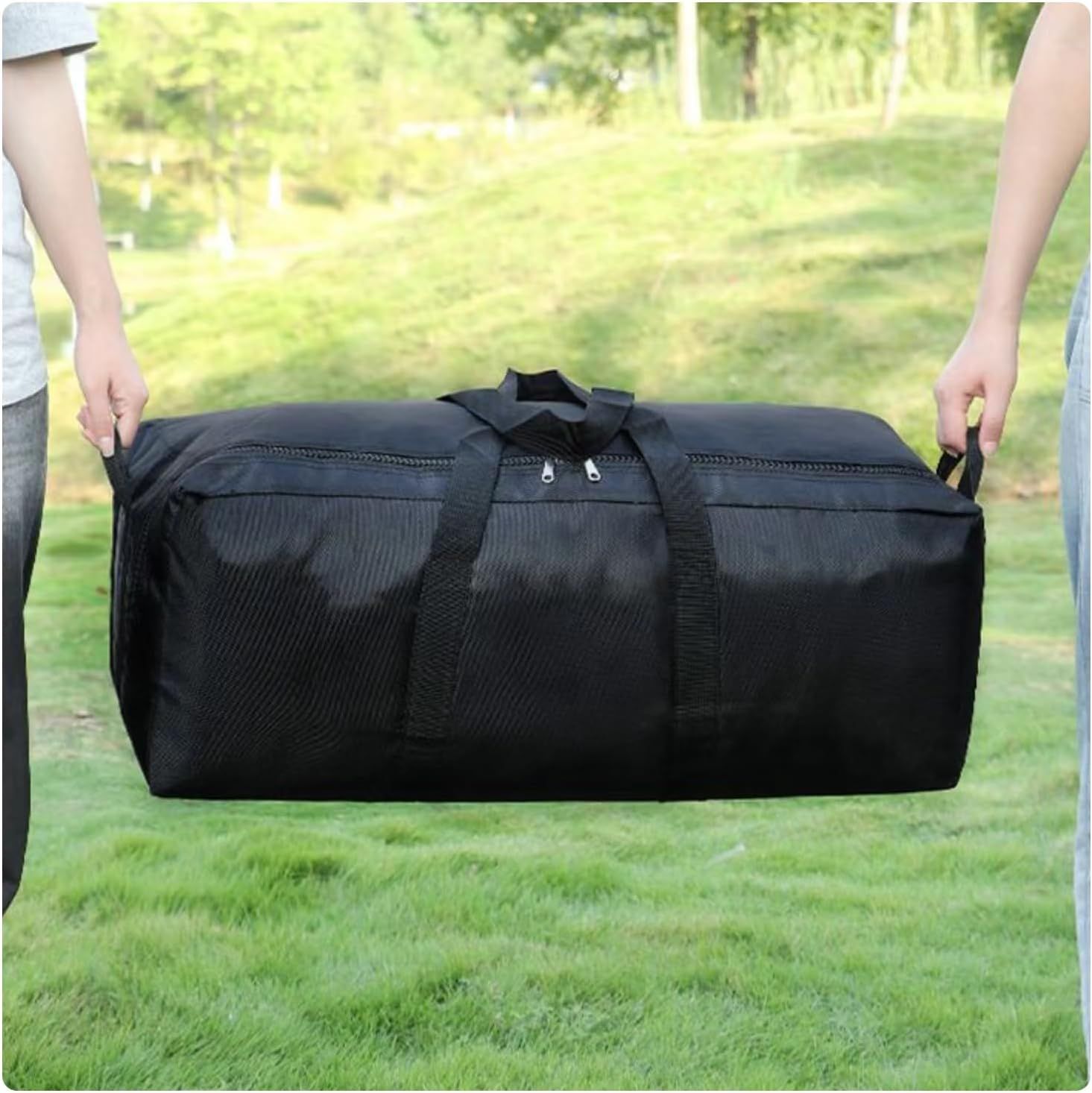 Foldable Heavy Duty Travel Duffle Bag, Sports Storage Bag for Camping, Hiking, Gym Equipment and Team Travel, Black, 70.1 x 30 x 25.9 cm โ image 4
