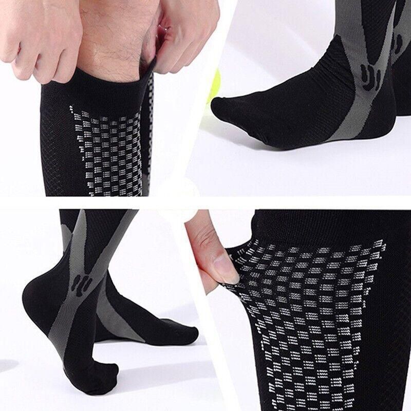 Copper Compression Socks for Running Travel Sports Anti Fatigue Support XXL Unisex - Blue — image 6