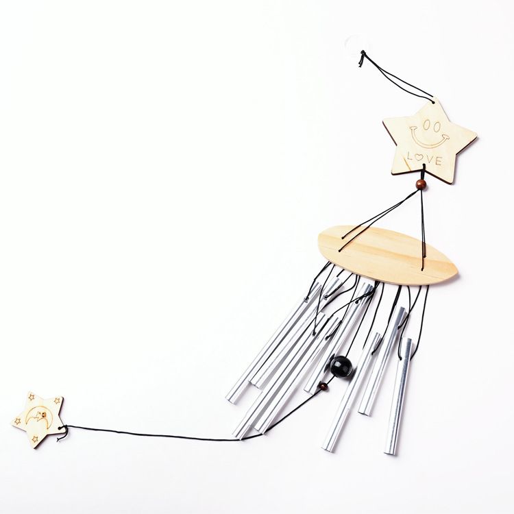Metal Multi-Tube Solid Wood Wind Chime Lovely Outdoor Living Yard Garden Decorations Window Bells Wall Hanging Ornaments