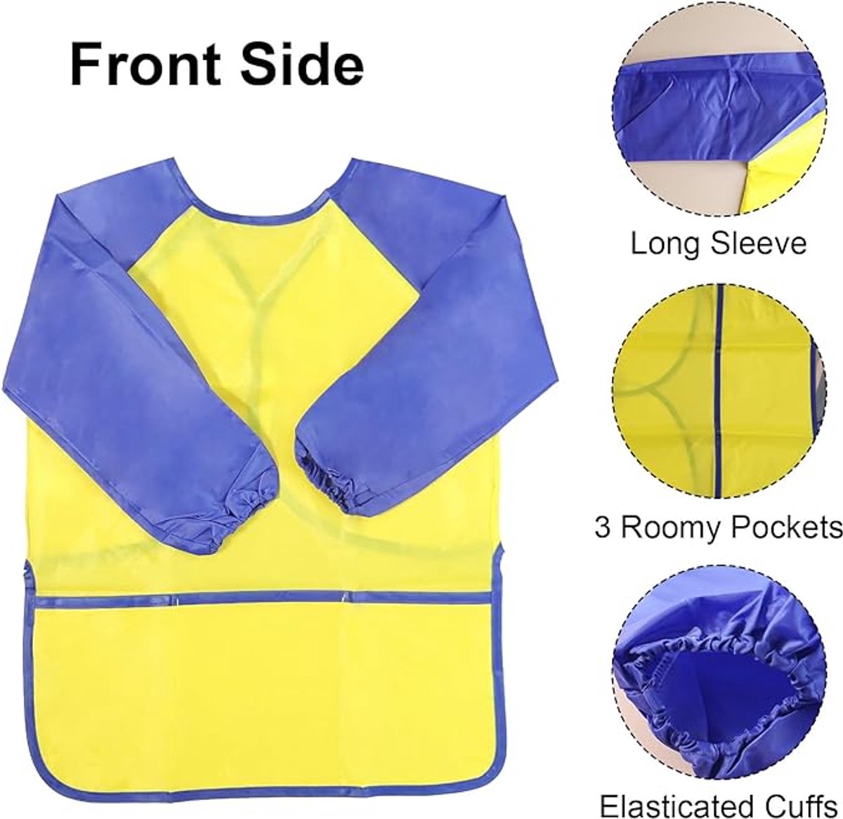 2-pack children's aprons - waterproof aprons for boys/girls - craft aprons for children - with sleeves and pockets (38 * 55 cm) โ image 3