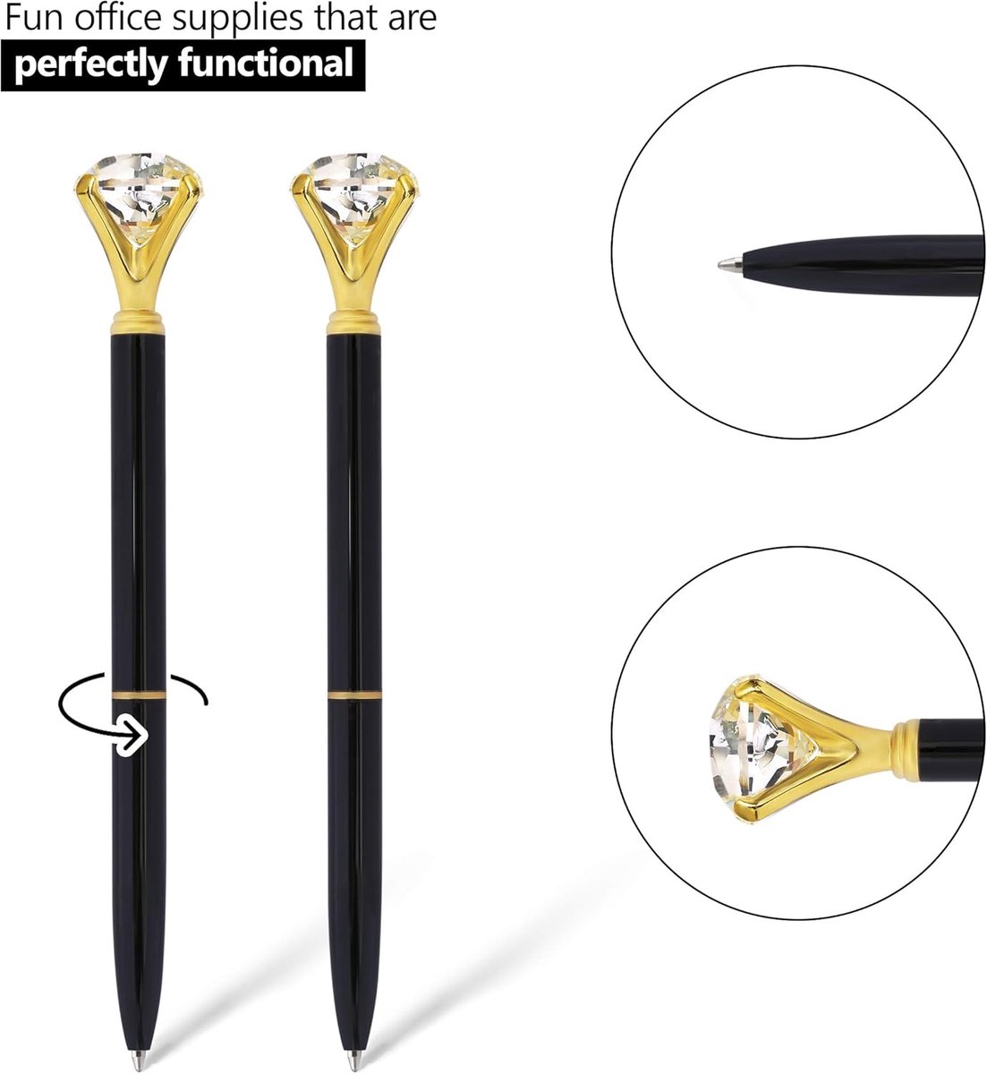 Ballpoint pen - 20 pieces - Metal casing - Black ink - Suitable for weddings, office occasions, etc. - Black — image 3