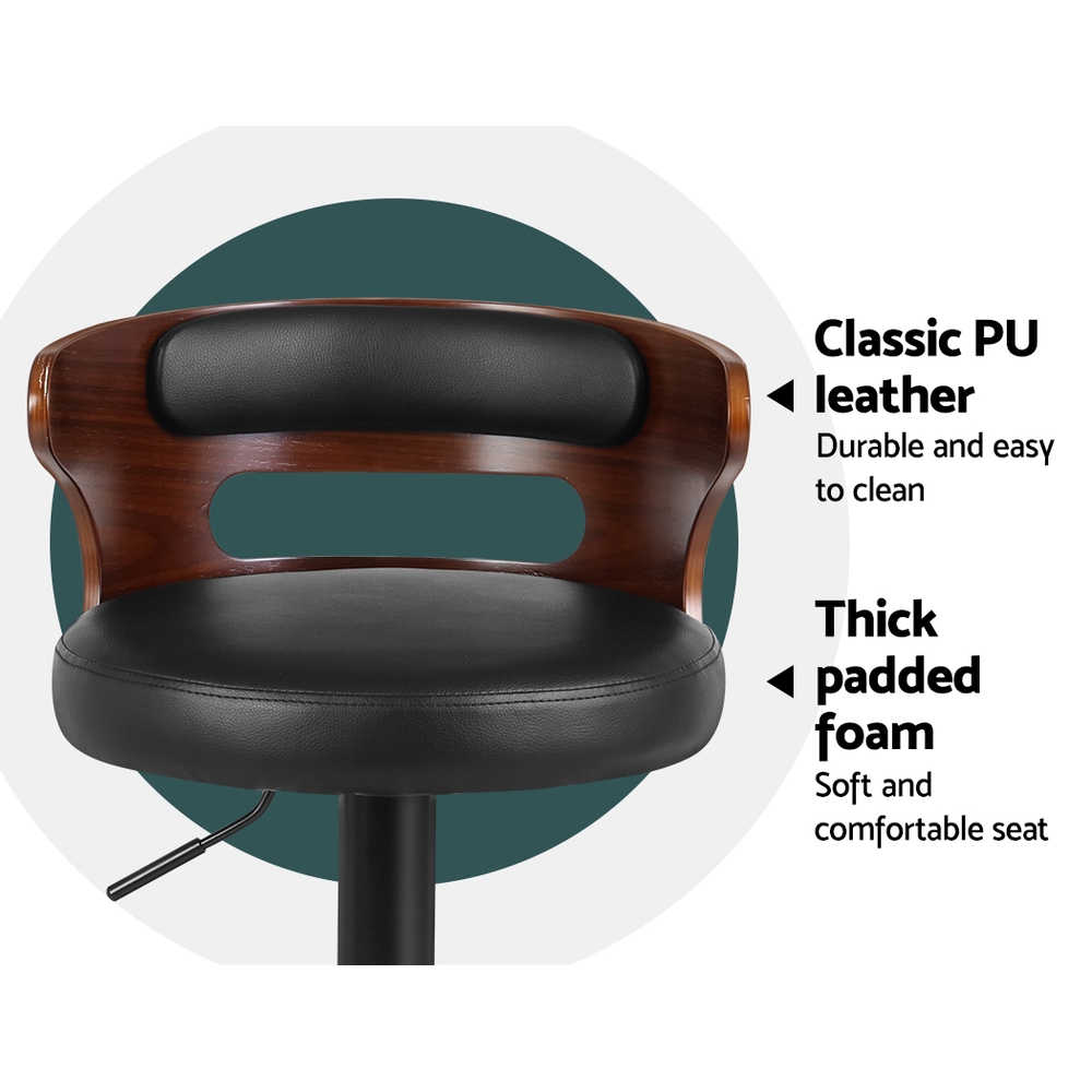 Artiss 2x Bar Stools Gas Lift Faux Leather — image 6