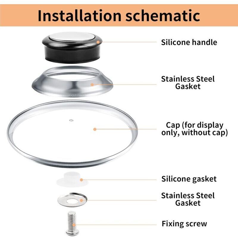 4 Pcs Pan Lid Handle Glass Lid Handle Stainless Steel Pan Lid Caps Handles Universal Pan Lid Handles — image 3
