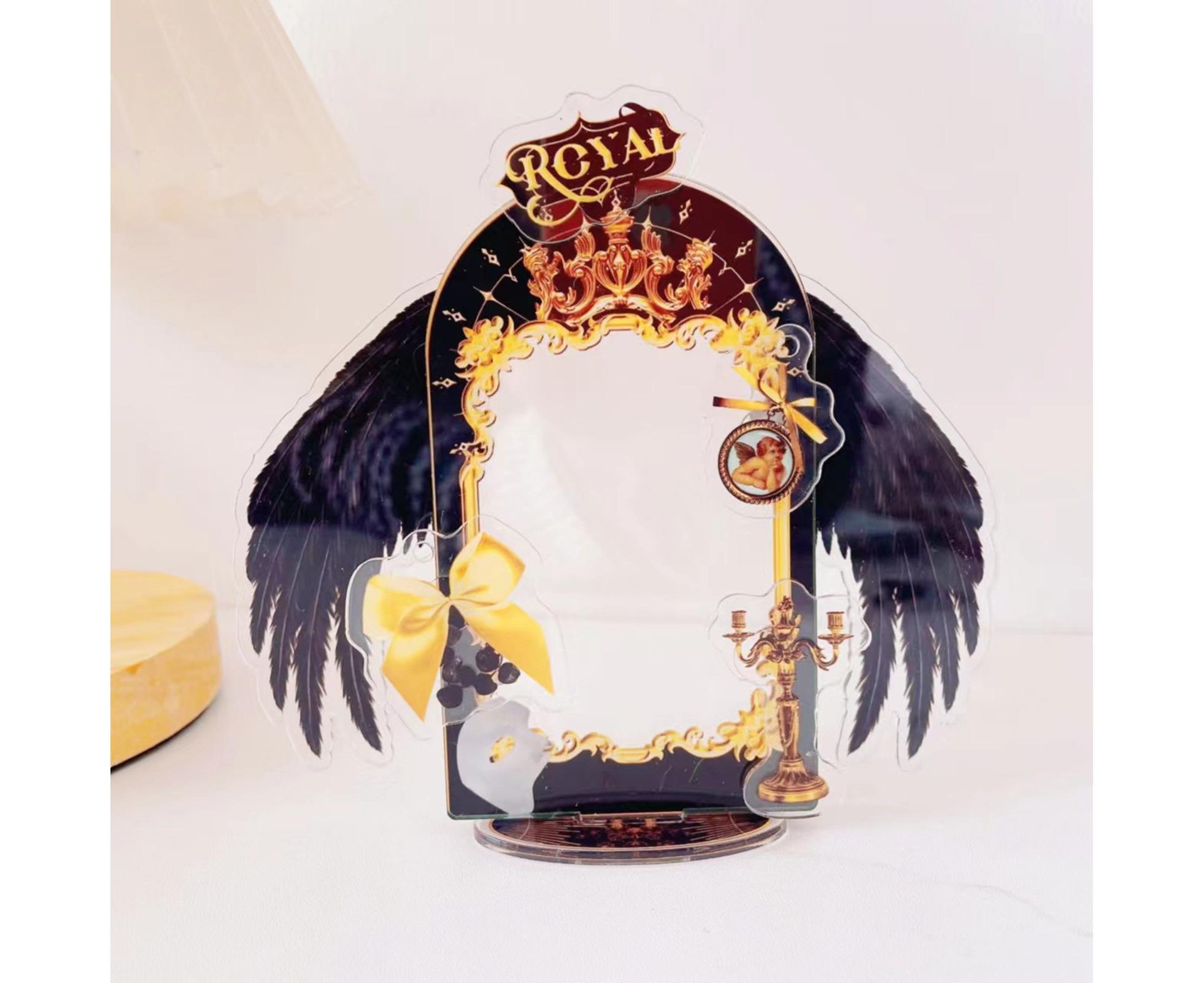 Acrylic Photo Frame Creative Devil Wings Replaceable Album Postcard DIY Storing Desktop Display White/Black 3 Inch Picture Holder Ornament Birthday Gift โ image 3
