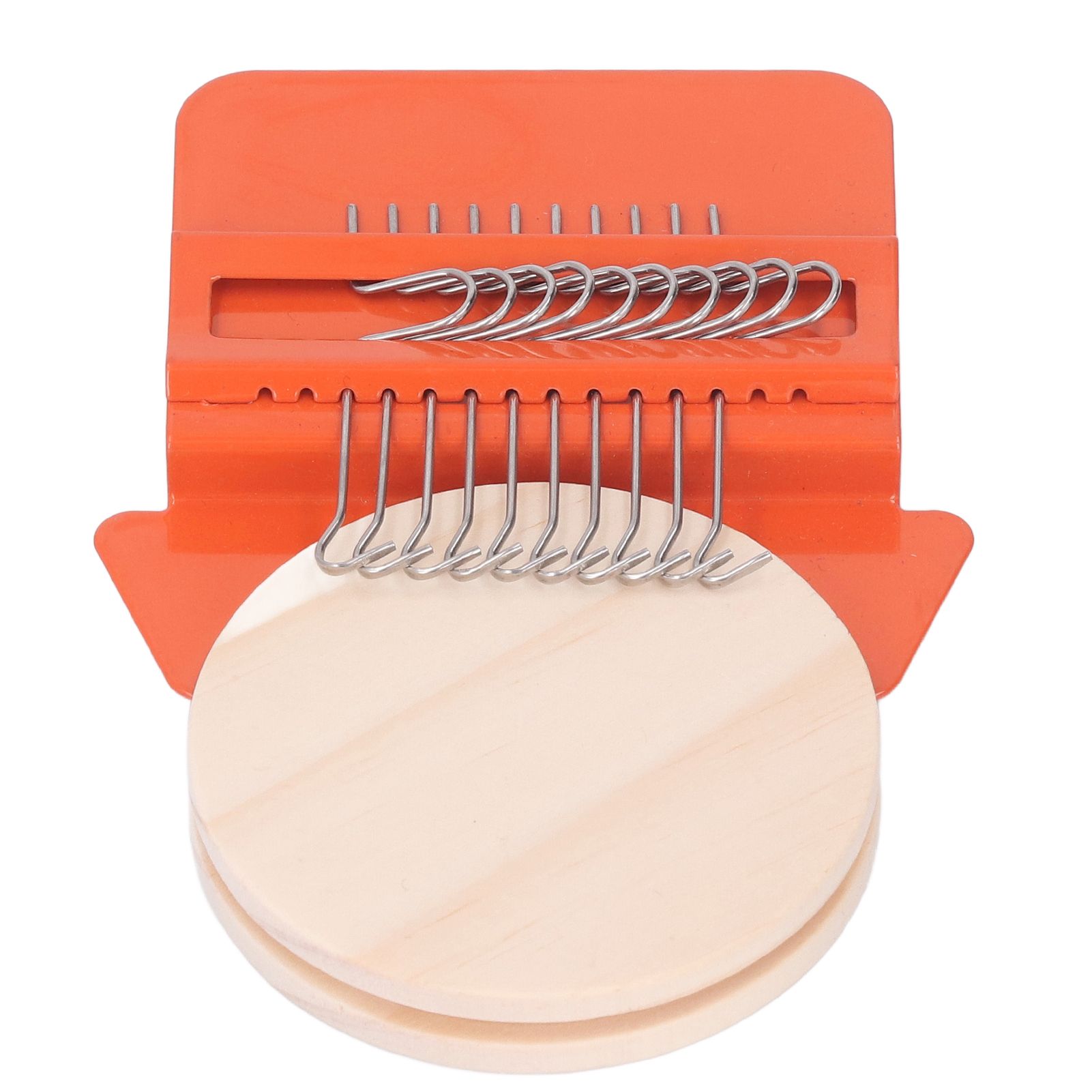 10 Hooks Mini Loom Machine Household Small Weaving Loom Machine with 6.5cm Wooden Board for Hand Craft DIY Weaving Orange Triangle โ image 2