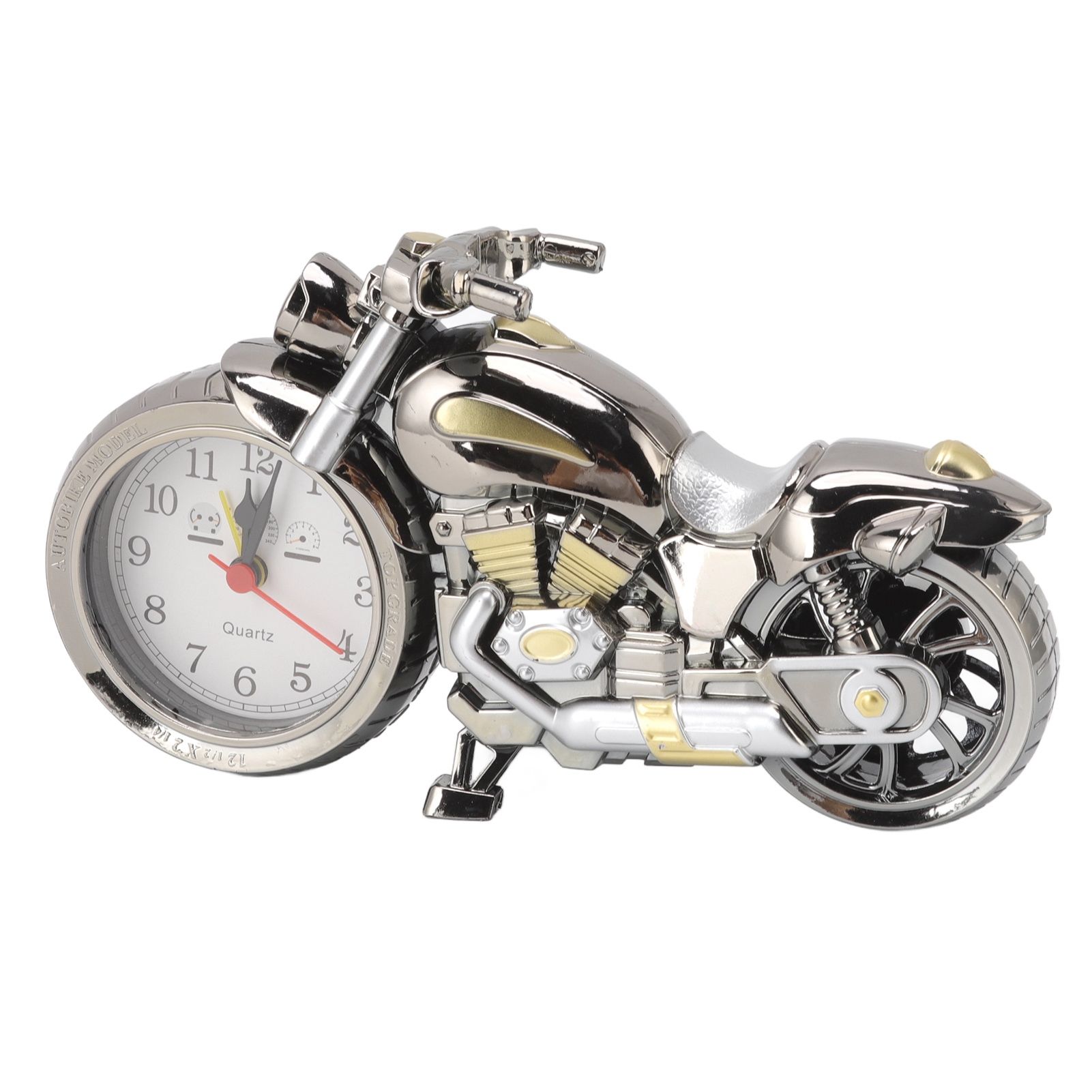 Motorcycle Alarm Clock Ingenious Vintage Simulation Motorcycle Model Alarm Clock for Children Home Car Office 168A Dark Gold, Dual Color โ image 3