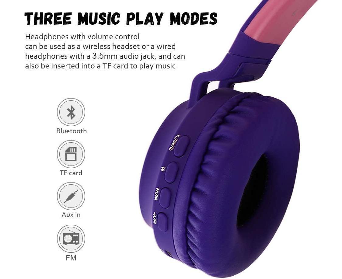 babies Bluetooth Cat Ear Headphones Foldable Stereo Wireless Headphones — image 3
