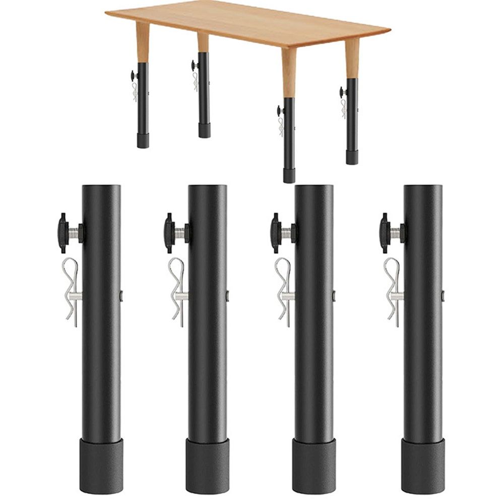 Table Leg Extenders for Folding Tables, Folding Table Legs Extensions for Straight and Bent Legs, Heavy Duty Steel 3 Levels Adjustable Folding Table Leg โ image 4