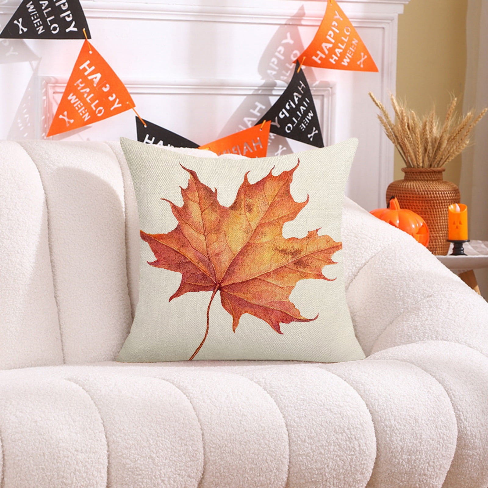 Fall Pillow Covers 18 x 18 inch Pumpkin Maple leaves Throw Pillow Covers Outdoor Autumn Thanksgiving Harvest Farmhouse Pillowcase Cushion Case for Home Sofa โ image 4